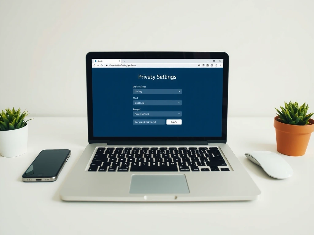 Privacy settings on a laptop